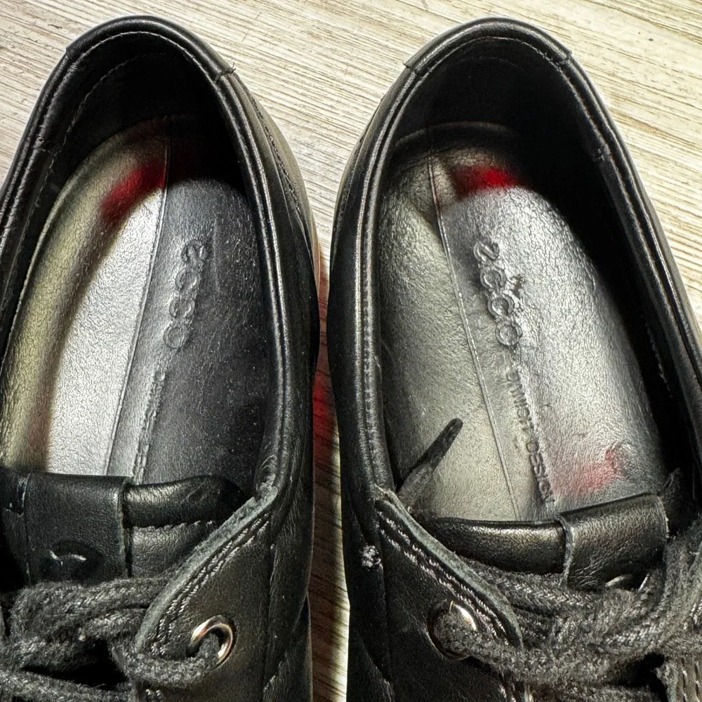 ECCO Men's Soft 7 Low Top Leather Sneakers Black Size US 8 EU 42 Casual Shoes